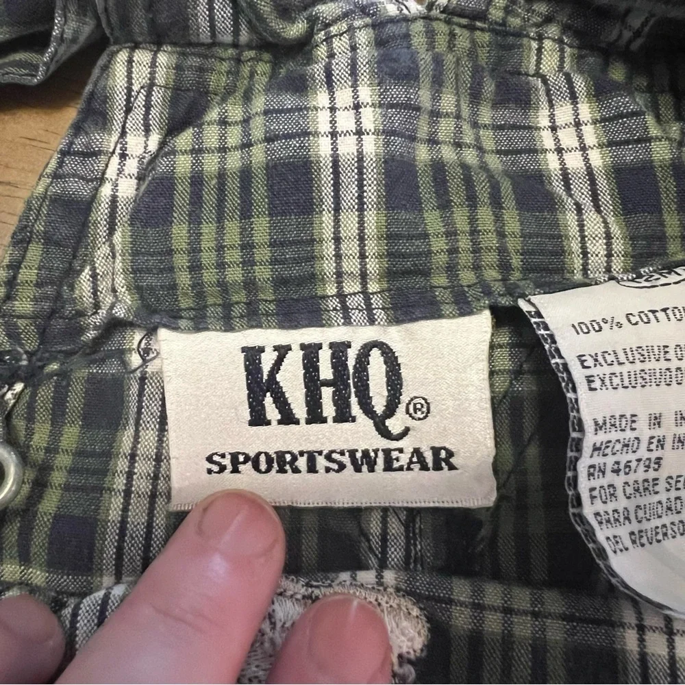 Vintage KHQ Sportswear Baby Overalls 9-12 Months Plaid Monkey Bear 90s Y2K